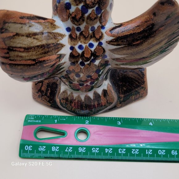 Vintage Owl On Branch Tonala Mexican Folk Art Ceramic Pottery Figurine - Picture 14 of 15
